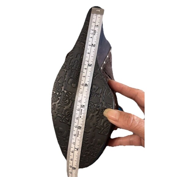 L.A.M.B. Brown Suede Woven High 5" Wedge Heels Mule Tassell Shoes Womens 6.5? - Picture 11 of 11